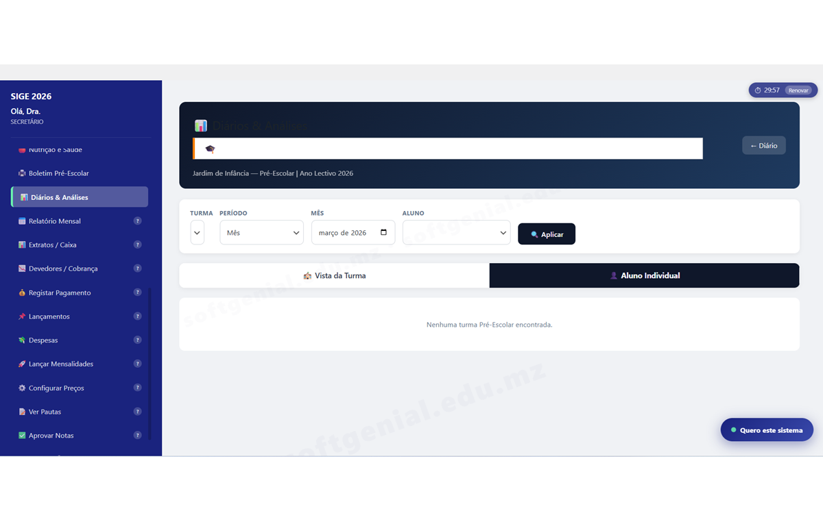 Jardim de Infância — SIGE SoftGenial