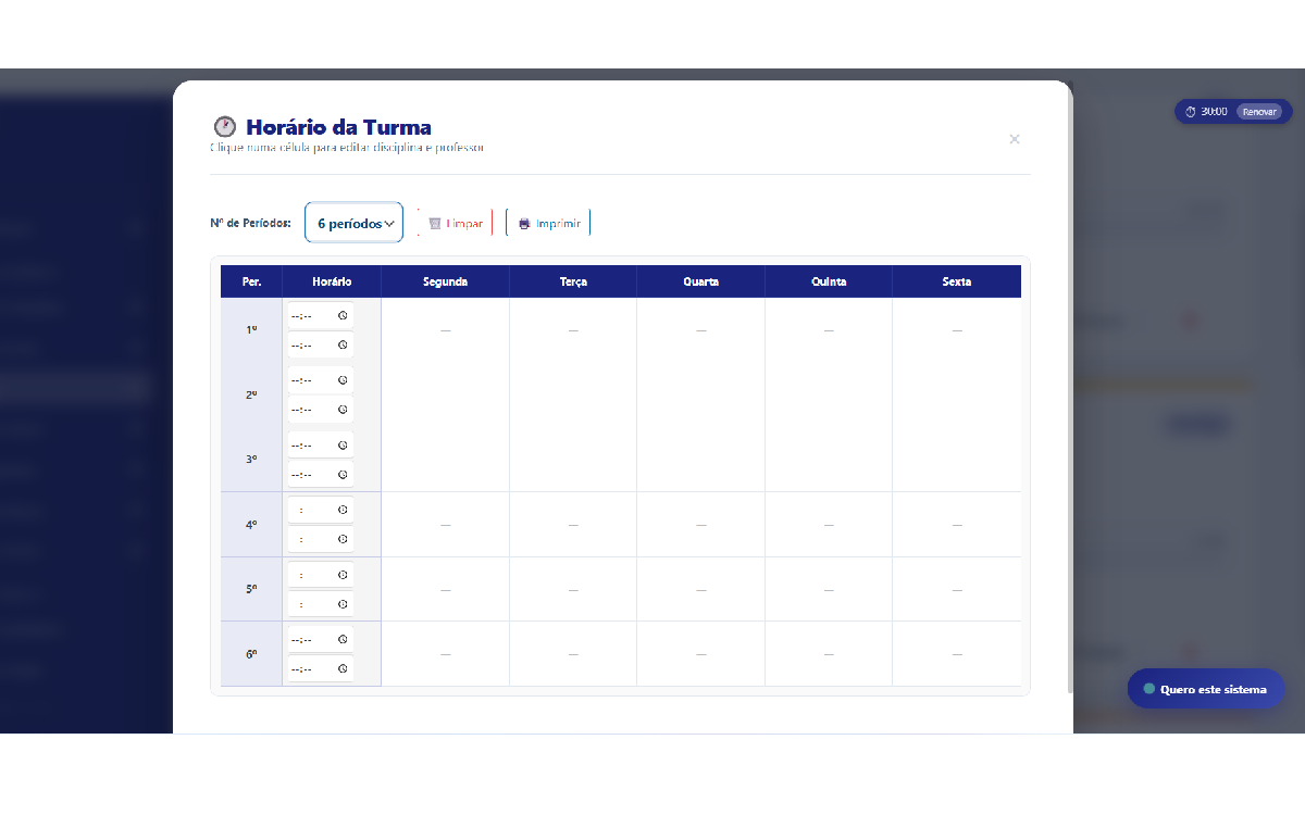 Gestão de Horários — SIGE SoftGenial